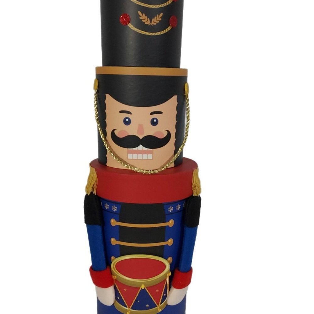 Christmas Nutcracker Gift Box 19" Tall 6" Wide 3 Pieces.